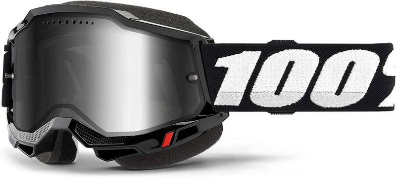 100% Accuri 2 Snowmobile Anti-Fog Goggles - Powersport Racing Protective Eyewear Sporting Goods > Outdoor Recreation > Cycling > Cycling Apparel & Accessories 100% Black Mirror Silver Lens 