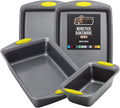 Gorilla Grip Nonstick, Heavy Duty, Carbon Steel Bakeware Sets, 4 Piece Kitchen Baking Set, Rust Resistant, Silicone Handles, 2 Large Cookie Sheets, 1 Roasting Pan and 1 Bread Loaf Pan, Turquoise Home & Garden > Kitchen & Dining > Cookware & Bakeware Hills Point Industries, LLC Lemon Yellow Bakeware Sets Set of 4