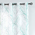 FMFUNCTEX Branch White Curtains 84” for Living Room Grey and Auqa Bluetree Branches Print Curtain Set Wrinkle Free Thick Linen Textured Semi-Sheer Window Drapes for Bedroom Grommet Top, 2 Panels Home & Garden > Decor > Window Treatments > Curtains & Drapes FMFUNCTEX Aqua Blue 50" x 96" 