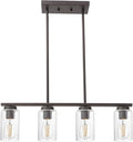 TODOLUZ 6-Lights Farmhouse Chandelier Island Lighting with Seeded Glass Shade, Modern Hanging Ceiling Light Fixtures for Kitchen Bar in Brushed Nickel Home & Garden > Lighting > Lighting Fixtures > Chandeliers TODOLUZ Oil-Rubbed Bronze 4-Lights 