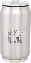 SB Design Studio SIPS Stainless-Steel Insulated Can (Tumbler) with Lid and Collapsible Straw, 10-Ounces, Running Late Home & Garden > Kitchen & Dining > Tableware > Drinkware Santa Barbara Design Studio This Might Be Wine 10-Ounce 