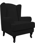 Easy-Going Stretch Wingback Chair Sofa Slipcover 2-Piece Sofa Cover Furniture Protector Couch Soft with Elastic Bottom, Spandex Jacquard Fabric Small Checks, Black Home & Garden > Decor > Chair & Sofa Cushions Easy-Going Black  