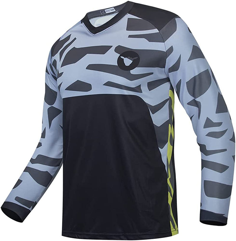 Men'S MTB Jersey Long Sleeve Mountain Bike Shirt Bicycle Cycling Tops Quick Dry&Moisture-Wicking Sporting Goods > Outdoor Recreation > Cycling > Cycling Apparel & Accessories KOL DEALS 017 Medium 