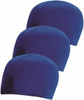 Swim Cap Comfortable Stretch/Spandex - Kids/Adults - Fits Kids with All Hair Length and Adult Short Hair Sporting Goods > Outdoor Recreation > Boating & Water Sports > Swimming > Swim Caps Abstract 3 PACK - ROYAL BLUE  
