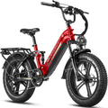 FREESKY Step-Thru Electric Bike for Adults 750W High-Speed Motor 48V 15AH Samsung Cell Battery, 20" Fat Tires Ebike 28MPH 35-80Miles Electric Commuter/City Cruiser Bike for Women, Full Suspension Ebike for Snow Sporting Goods > Outdoor Recreation > Cycling > Bicycles FREESKY Red  