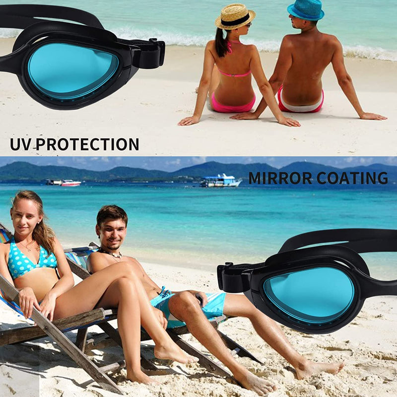 DREAM&GLAMOUR Swim Goggles Swimming Cap Set anti Fog No Leaking Full Protection Adult Men Women Youth Sporting Goods > Outdoor Recreation > Boating & Water Sports > Swimming > Swim Goggles & Masks DREAM&GLAMOUR   