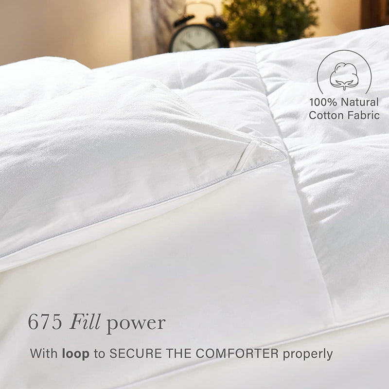 Etterno King Size European Comforter - Authentic down Comforter, King Size, Made in Denmark, Machine Washable Duvet Insert, All-Season 675 Fill Power, NOMITE Certified, Luxury Hotel Style Comfort