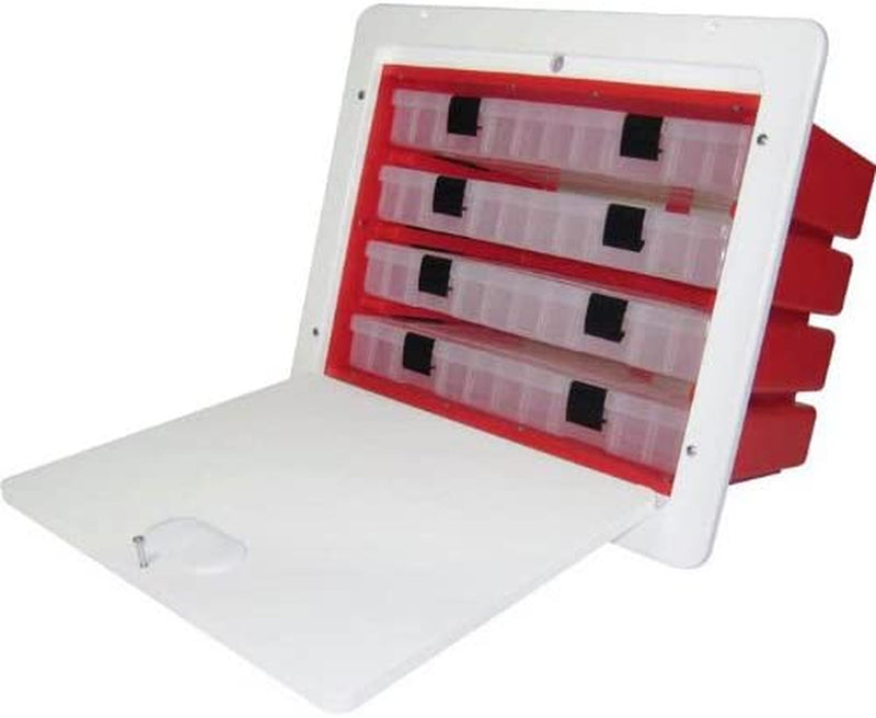 Tackle Box with 4 Plano Trays - 14.875" X 17.188" Sporting Goods > Outdoor Recreation > Fishing > Fishing Tackle TEAK ISLE   