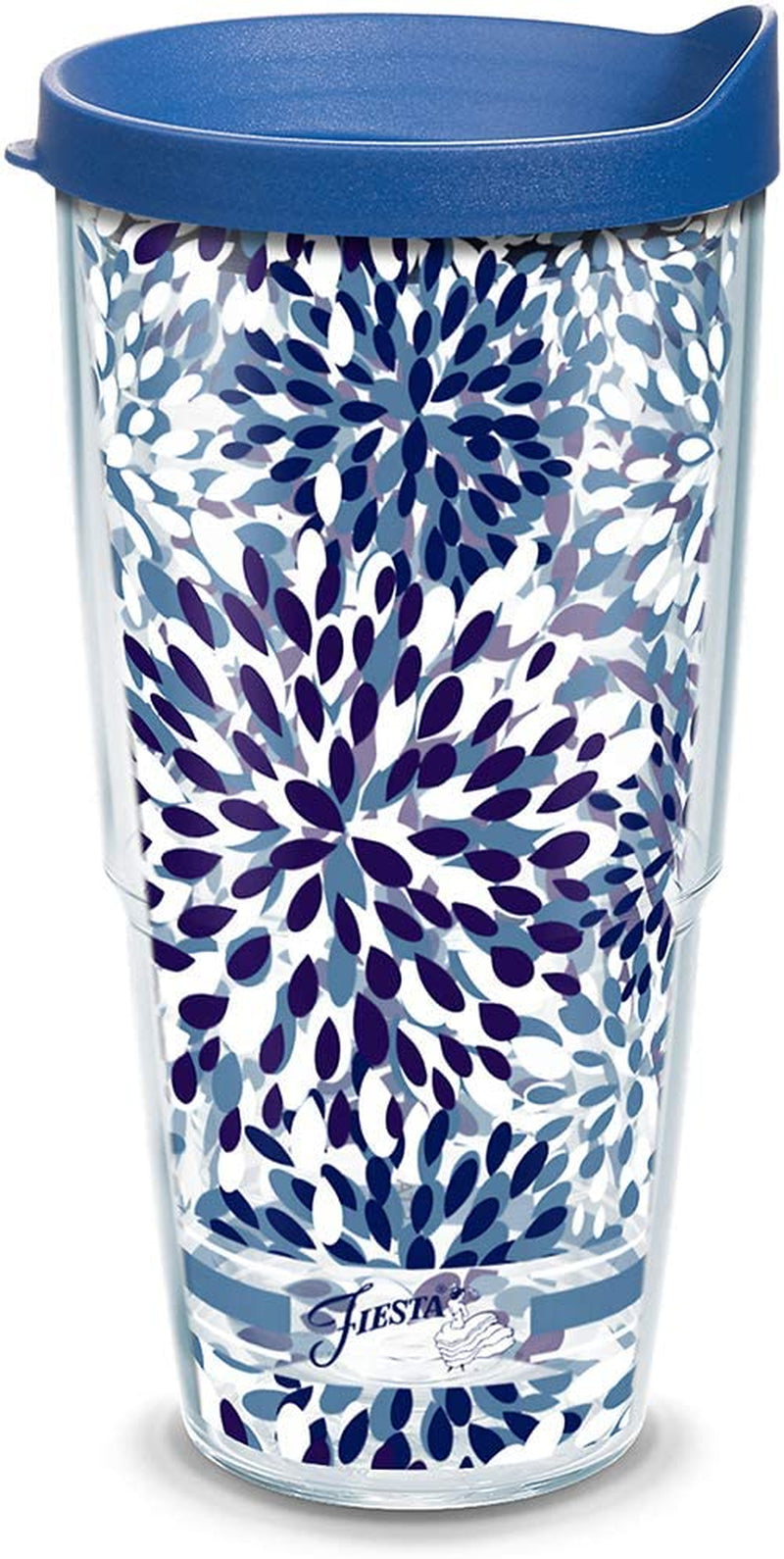 Tervis Made in USA Double Walled Fiesta Insulated Tumbler Cup Keeps Drinks Cold & Hot, 16Oz - 2Pk, Lapis Calypso Home & Garden > Kitchen & Dining > Tableware > Drinkware Tervis Tumbler Company Lidded 24oz 