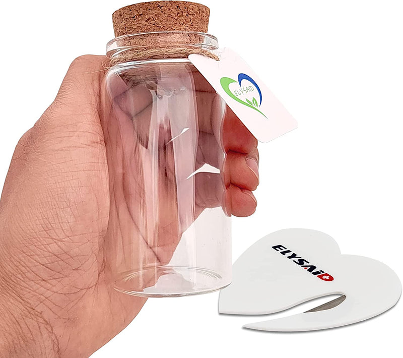 ELYSAID 2Pcs Empty Clear Glass Bottles Vials with Cork Stopper Storage Jars 47Mm Bottle Diameter (47X120X33Mm 150Ml) Home & Garden > Decor > Decorative Jars ELYSAID 47x90x33mm 100ml  