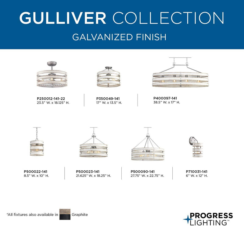 Gulliver Collection 5-Light Coastal Pendant Light Galvanized Home & Garden > Lighting > Lighting Fixtures Progress Lighting   