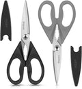 Kitchen Shears, Ibayam Kitchen Scissors Heavy Duty Meat Scissors Poultry Shears, Dishwasher Safe Food Cooking Scissors All Purpose Stainless Steel Utility Scissors, 2-Pack (Black Red, Black Gray) Home & Garden > Kitchen & Dining > Kitchen Tools & Utensils iBayam Black, Grey  