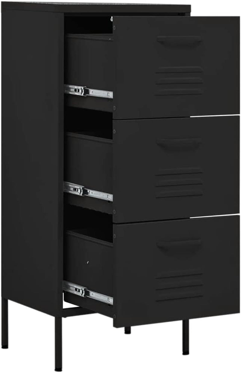 Locker, Filing Cabinet, Standing Cabinet, Bookcase, Black 16.7"X13.8"X40" Steel for Bedroom, Closet, Home, File Office, Storage Collection Furniture Decor Home & Garden > Household Supplies > Storage & Organization ZQQLVOO   