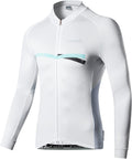 Santic Cycling Jersey Men'S Long Sleeve Tops Mountain Bike Shirts Bicycle Jacket with Pockets Sporting Goods > Outdoor Recreation > Cycling > Cycling Apparel & Accessories Santic A-white Small 