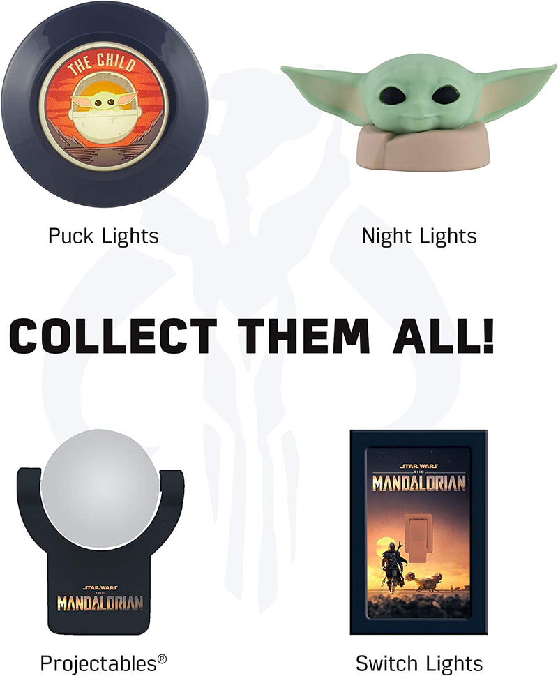 STAR WARS LED Night Light, Baby Yoda Figure, Plug-In, Dusk to Dawn Sensor, Mandalorian, Grogu, Ul-Certified, Cute Nightlight for Kids, Bedroom, Bathroom, Hallway, Game Room, Gifts, 53233