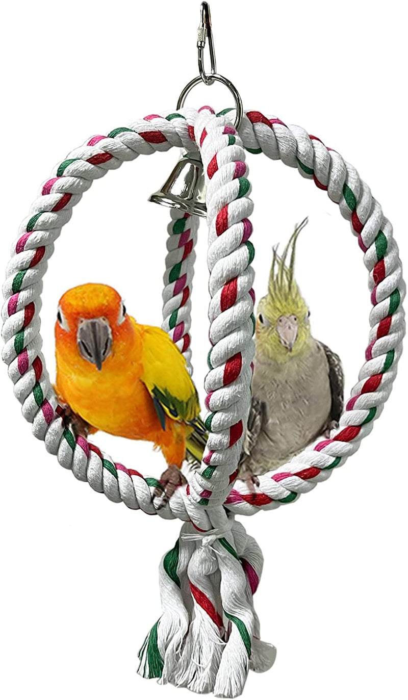 Leerking Bird Perches Parrot Cotton Rope Bungee Bird Toy, 39 Inches  LeerKing Globular-Loop  