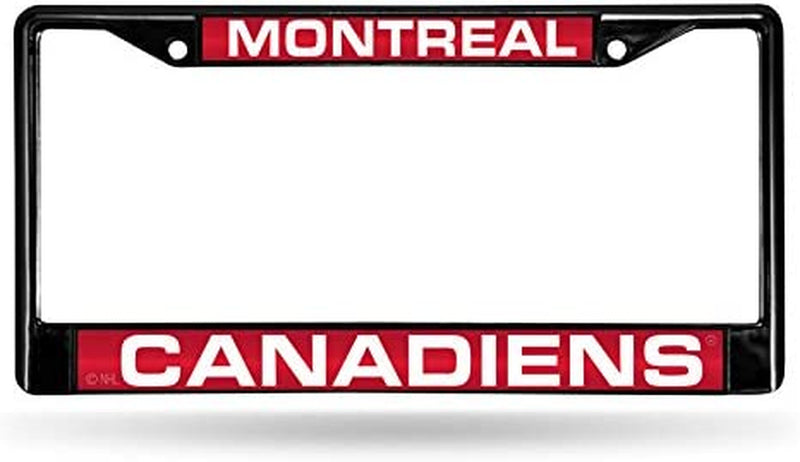 Rico Industries NHL Black Laser Cut Chrome Frame 12" X 6" Black Laser Cut Chrome Frame - Car/Truck/Suv Automobile Accessory Sporting Goods > Outdoor Recreation > Winter Sports & Activities Rico Industries Montreal Canadiens  