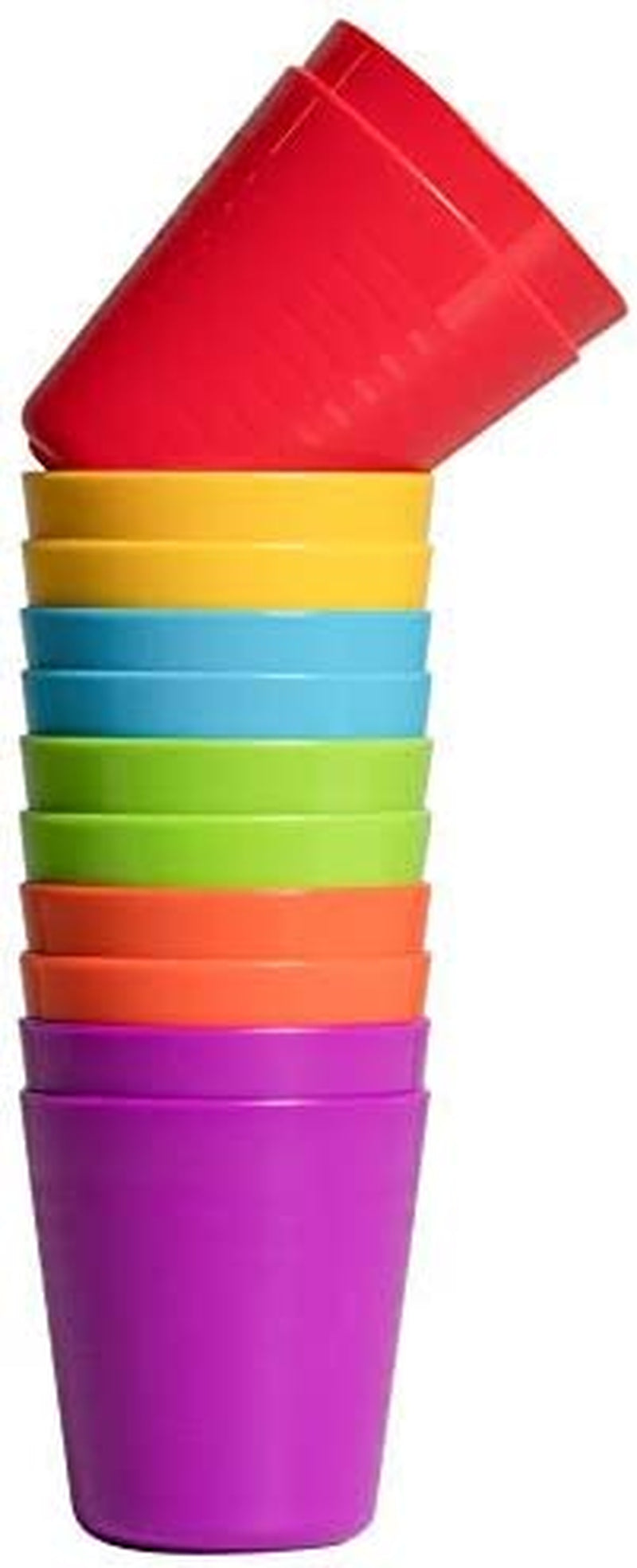 Klickpick Home - Set of 12 Kids Plastic Cups - 8 Oz Children Drinking Cups Tumblers Reusable - Dishwasher Safe - Bpa-Free Cups for Kids & Toddlers Bright Colored - Unbreakable Toddler Cups Home & Garden > Kitchen & Dining > Tableware > Drinkware Klickpick Home   