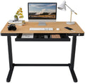 FLEXISPOT EW8 Comhar Electric Standing Desk with Drawers Charging USB a to C Port, Height Adjustable 48" Whole-Piece Quick Install Home Office Computer Laptop Table with Storage (White Top + Frame) Home & Garden > Household Supplies > Storage & Organization FLEXISPOT Bamboo/Black Wood 