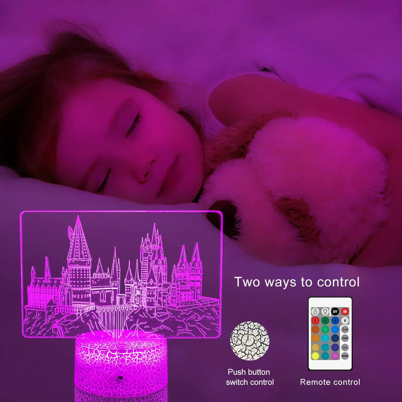 Night Light for Kids Hogwarts Castle LED Décor Lamp with Remote & Smart Touch 7 Colors + 16 Colors Changing Dimmable Castle Kids Night Light 3 4 5 6 7 8 9 Year Old Boy or Girl Gifts Home & Garden > Lighting > Night Lights & Ambient Lighting Agui-Zhongshan Duoyu   