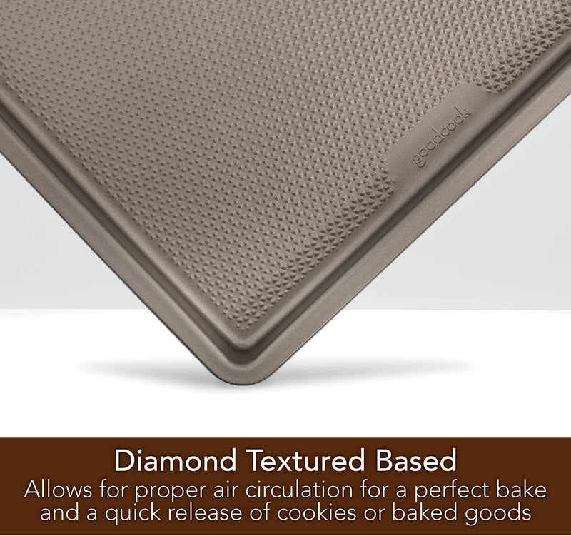 Good Cook 5506 Aluminized Steel, Diamond-Infused Non-Stick Coated Textured Bakeware, Medium Cookie Sheet, Champagne Pewter Home & Garden > Kitchen & Dining > Cookware & Bakeware GoodCook   