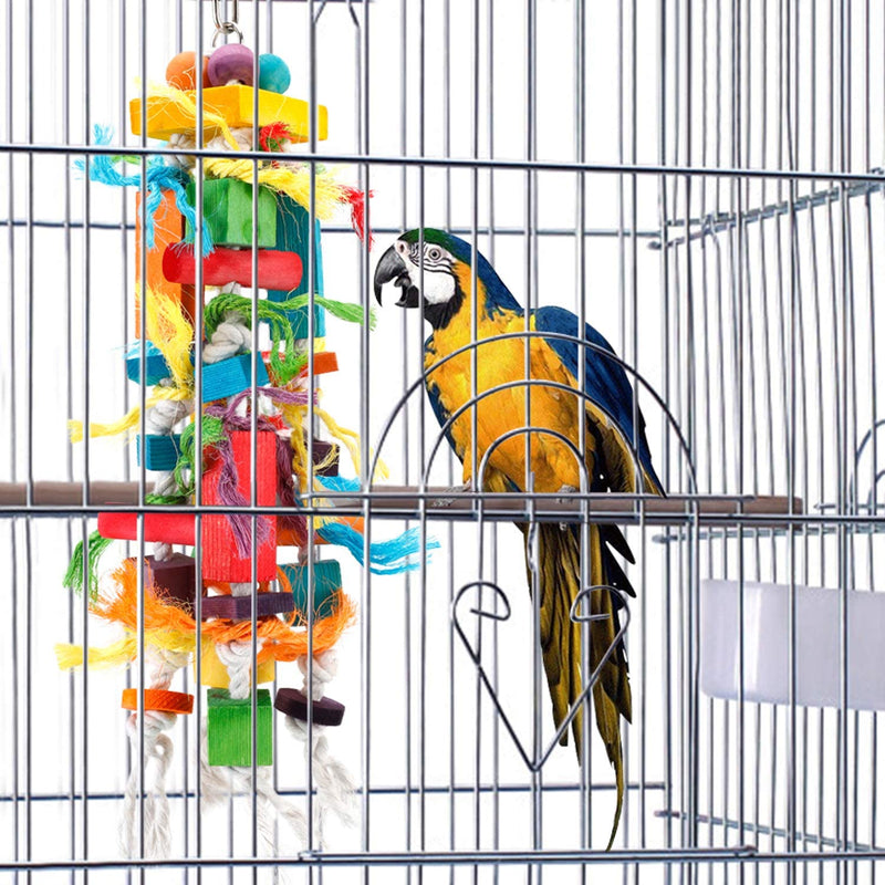 CRMADA Bird Toys, Parrot Chewing Toy, Multicolored Wooden Blocks Tearing Toys for African Grey Cockatiel Conure Cockatoo and Medium Parrot Animals & Pet Supplies > Pet Supplies > Bird Supplies > Bird Toys CRMADA   