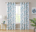 HLC.ME Jade Floral Decorative Textured Light Filtering Grommet Window Treatment Curtain Drapery Panels for Bedroom & Living Room - Set of 2 Panels (54 X 96 Inches Long, Pink) Home & Garden > Decor > Window Treatments > Curtains & Drapes HLC.ME Teal Blue 54 W x 84 L 