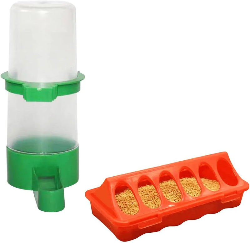 And Water Feeder Set Poultry Chick Waterer Bowl Bird Watering Bottle Small Animals Feeding Bucket Water Feeder, Medium Animals & Pet Supplies > Pet Supplies > Bird Supplies > Bird Cage Accessories > Bird Cage Food & Water Dishes Fonowx Large  