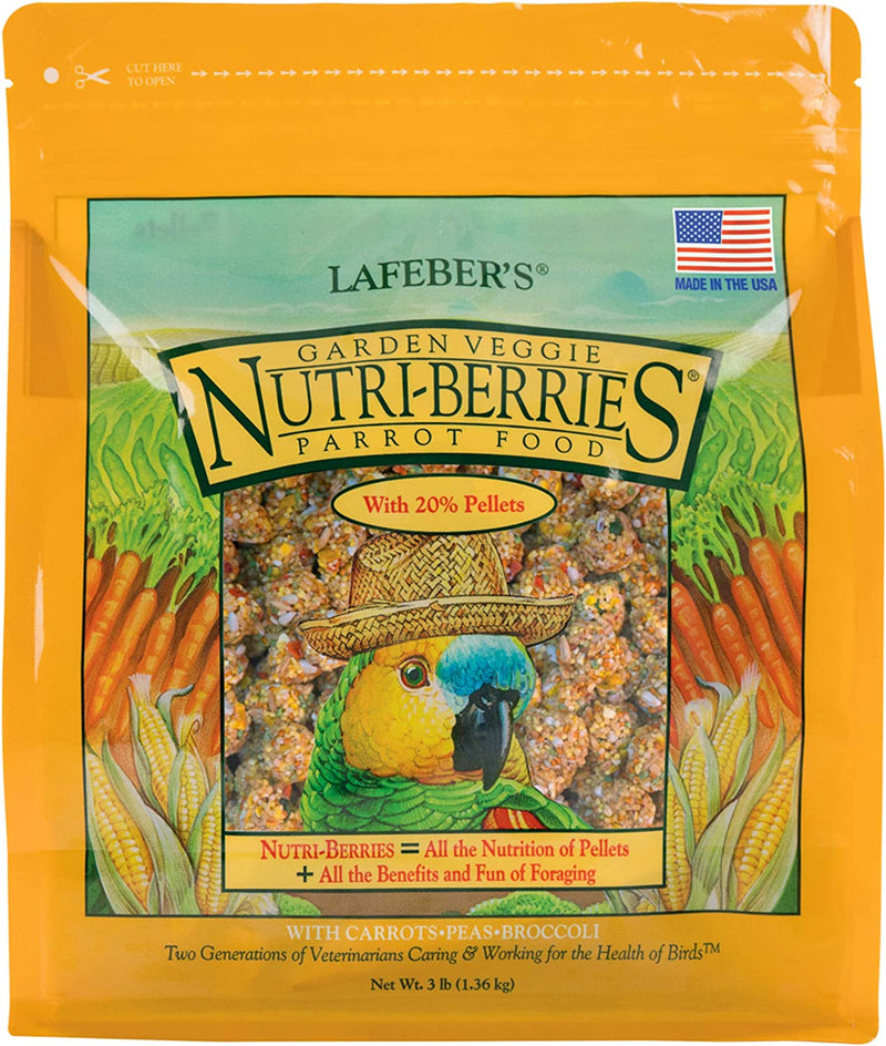 Lafeber Garden Veggie Nutri-Berries Pet Bird Food, Made with Non-Gmo and Human-Grade Ingredients, for Parrots, 3 Lb Animals & Pet Supplies > Pet Supplies > Bird Supplies > Bird Food Lafeber Company 3 Pound (Pack of 1)  