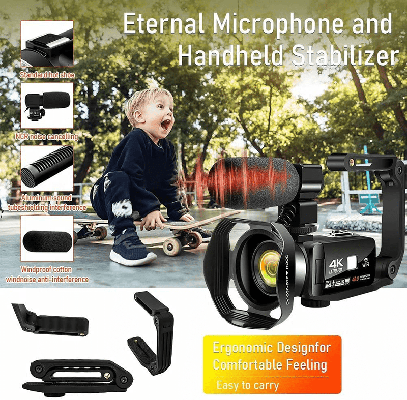 4K Camcorder Digital Video Camera WiFi Vlogging Camera Camcorders with Microphone & Remote Control 3.0" IPS Touch Screen Vlog Camera for YouTube Video Camera Cameras & Optics > Cameras > Video Cameras Lincom Tech   