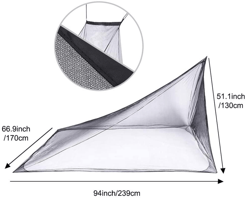 4Monster Mosquito Camping Insect Net with Carry Bag, Compact and Lightweight, Fits Bed,Sleeping Bags,Tent (Double) Sporting Goods > Outdoor Recreation > Camping & Hiking > Mosquito Nets & Insect Screens 4Monster   