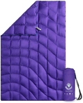 4Monster Outdoor down Blankets Camping Blanket 650 Fill Travel down Quilt Compact Waterproof for Picnics, Beach Trips, Camping and Backpacking Sporting Goods > Outdoor Recreation > Camping & Hiking > Tent Accessories 4Monster Wave-purple 50*70" 