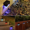 4Pcs LED Solar Lamps Warm White Colorful Lights 3 Model, Intelligent Control Guide Light Garden Waterproof Solar Power Light Indoor Outdoor Decorations for Patio Balcony Stair Fence (White Light) Home & Garden > Lighting > Lamps ZJY Solar Lamp Color Light  