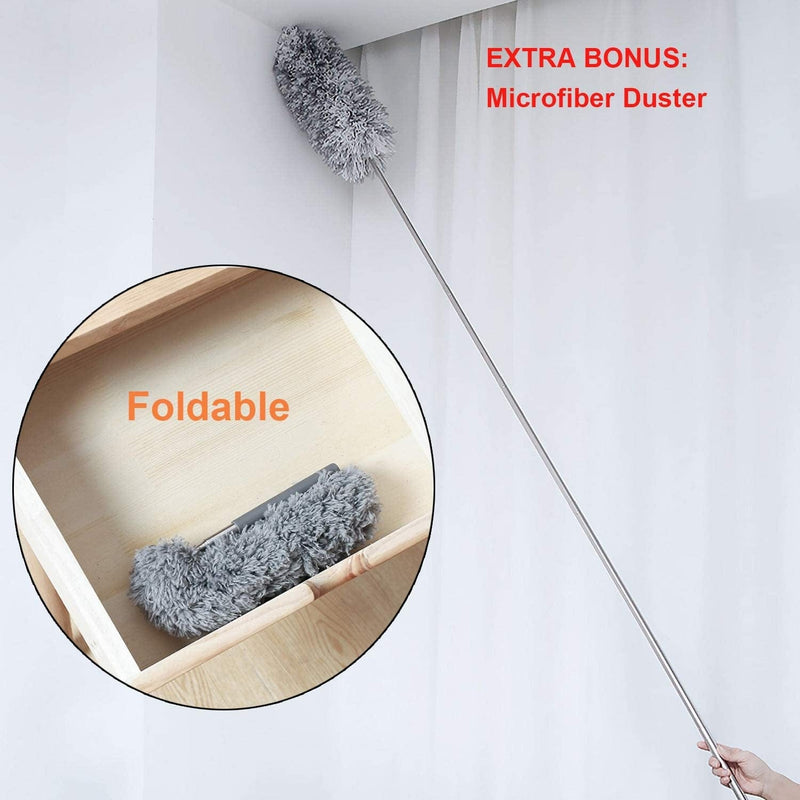 4Pcs Retractable Gap Dust Cleaner Flexible up to 55In Gap Dust Brush under Appliance Cleaning Tool Feather Duster with Extension Pole Removable Washable for under Furniture Couch Stove Fridge Bedside Home & Garden > Household Supplies > Household Cleaning Supplies