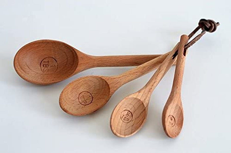 4Pcs/Set Wood Measuring Spoons Set Healthy No Paint Cooking Tools Home & Garden > Kitchen & Dining > Kitchen Tools & Utensils Lautechco®   