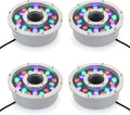 4PCS Submersible LED Fountain Light - LED Swimming Pool Underwater Light, IP68 Waterproof Middle Hole 12V/24V Colorful Color Changing Landscape Spotlight Suitable for Underwater Fountain Pool Home & Garden > Pool & Spa > Pool & Spa Accessories GUODDM Purple 24W 