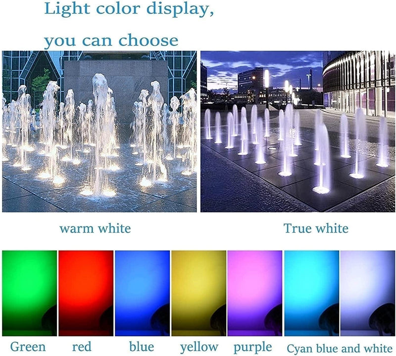 4PCS Submersible LED Fountain Light - LED Swimming Pool Underwater Light, IP68 Waterproof Middle Hole 12V/24V Colorful Color Changing Landscape Spotlight Suitable for Underwater Fountain Pool Home & Garden > Pool & Spa > Pool & Spa Accessories GUODDM   