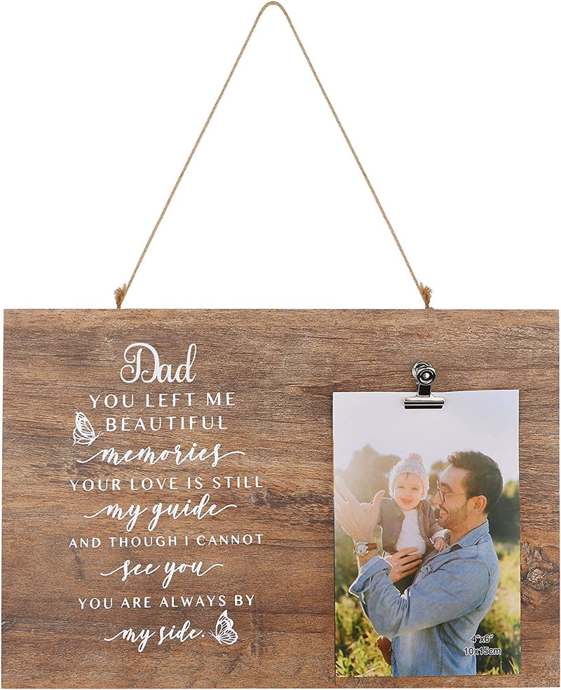 4X6 Photo Frame Memorial Wood Picture Frame for Loss of Father Sympathy Gifts in Memory of Dad Bereavement Remembrance Condolence Gift Home & Garden > Decor > Picture Frames Memgift Gift for loss of dad  