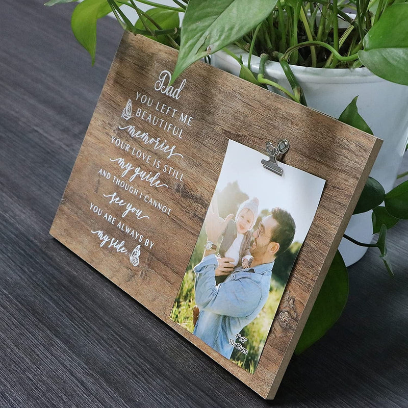4X6 Photo Frame Memorial Wood Picture Frame for Loss of Father Sympathy Gifts in Memory of Dad Bereavement Remembrance Condolence Gift Home & Garden > Decor > Picture Frames Memgift   