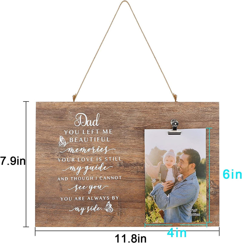 4X6 Photo Frame Memorial Wood Picture Frame for Loss of Father Sympathy Gifts in Memory of Dad Bereavement Remembrance Condolence Gift Home & Garden > Decor > Picture Frames Memgift   