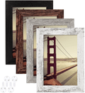 4x6 Picture Frame Distressed Farmhouse Wood Pattern Set of 4 with Tempered Glass,Display Pictures 3.5x5 with Mat or 4x6 Without Mat, Horizontal and Vertical Formats for Wall and Table Mounting Home & Garden > Decor > Picture Frames BAIJIALI Black&White&Grey&Brown 4x6 