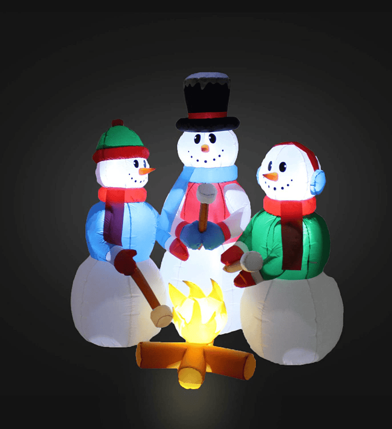 5 Foot Tall Huge Christmas Inflatable Snowmen Snowman Campfire Camping Roasting Marshmallows LED Lights Outdoor Indoor Holiday Decorations Blow up Lawn Inflatables Home Family Decor Yard Decoration Home & Garden > Decor > Seasonal & Holiday Decorations& Garden > Decor > Seasonal & Holiday Decorations BZB   
