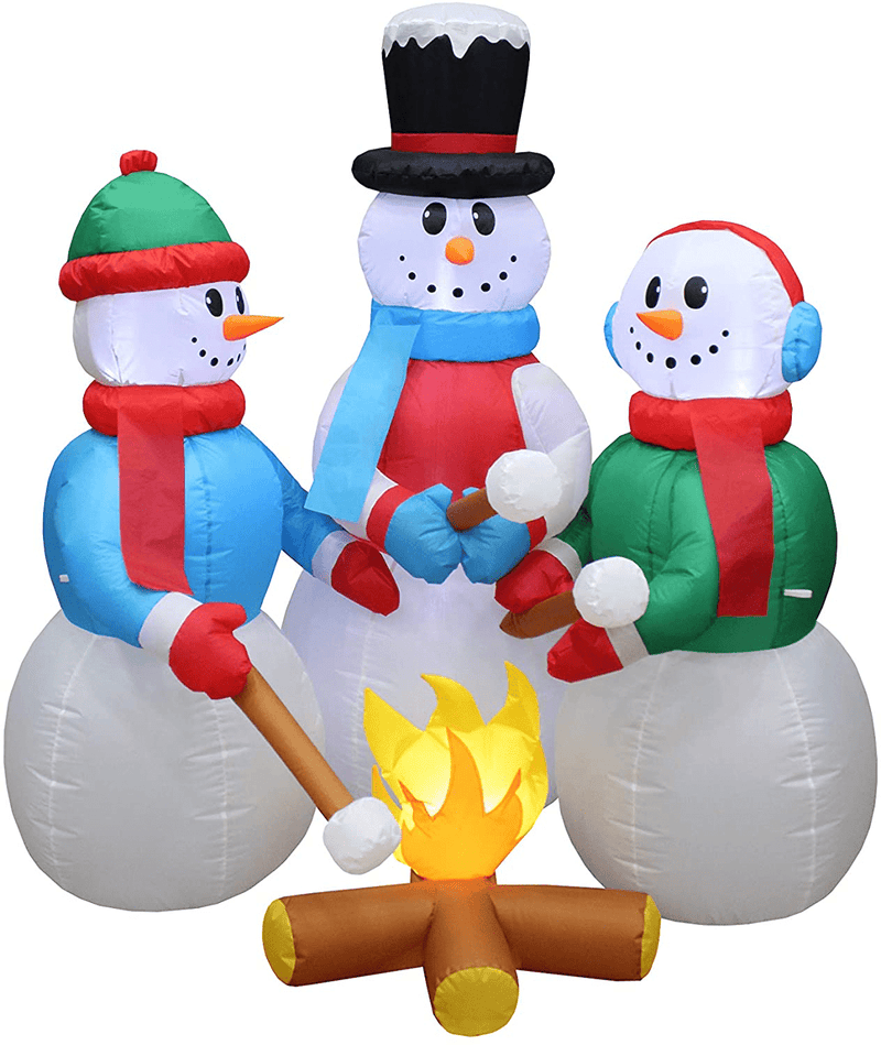 5 Foot Tall Huge Christmas Inflatable Snowmen Snowman Campfire Camping Roasting Marshmallows LED Lights Outdoor Indoor Holiday Decorations Blow up Lawn Inflatables Home Family Decor Yard Decoration Home & Garden > Decor > Seasonal & Holiday Decorations& Garden > Decor > Seasonal & Holiday Decorations BZB   