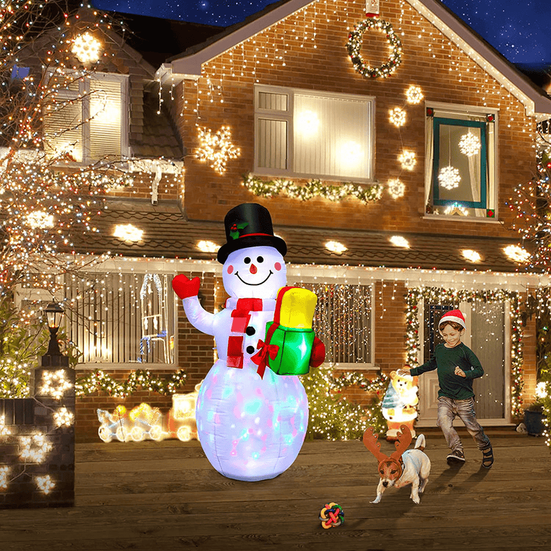 5 Ft Christmas Inflatables Snowman, Blow Up Yard Decoration Clearance with Color Changing LED Lights, Christmas Party Decor for Indoor Outdoor Yard Garden Mall Home & Garden > Decor > Seasonal & Holiday Decorations& Garden > Decor > Seasonal & Holiday Decorations Logkern   