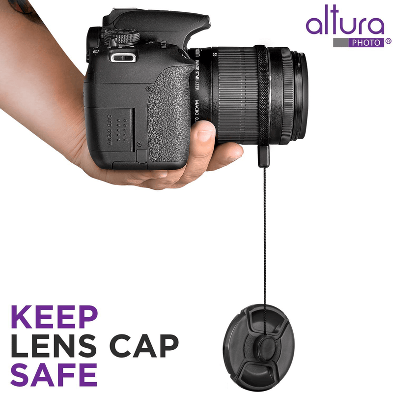5 Pcs Altura Photo Lens Cap Keeper, Camera Lens Cap Leash for DSRL & Mirrorless Lenses - Camera Lens Keeper/Lens Holder for Canon, Nikon, Sony, Sigma, Tamron & Others Camera Lens Accessories