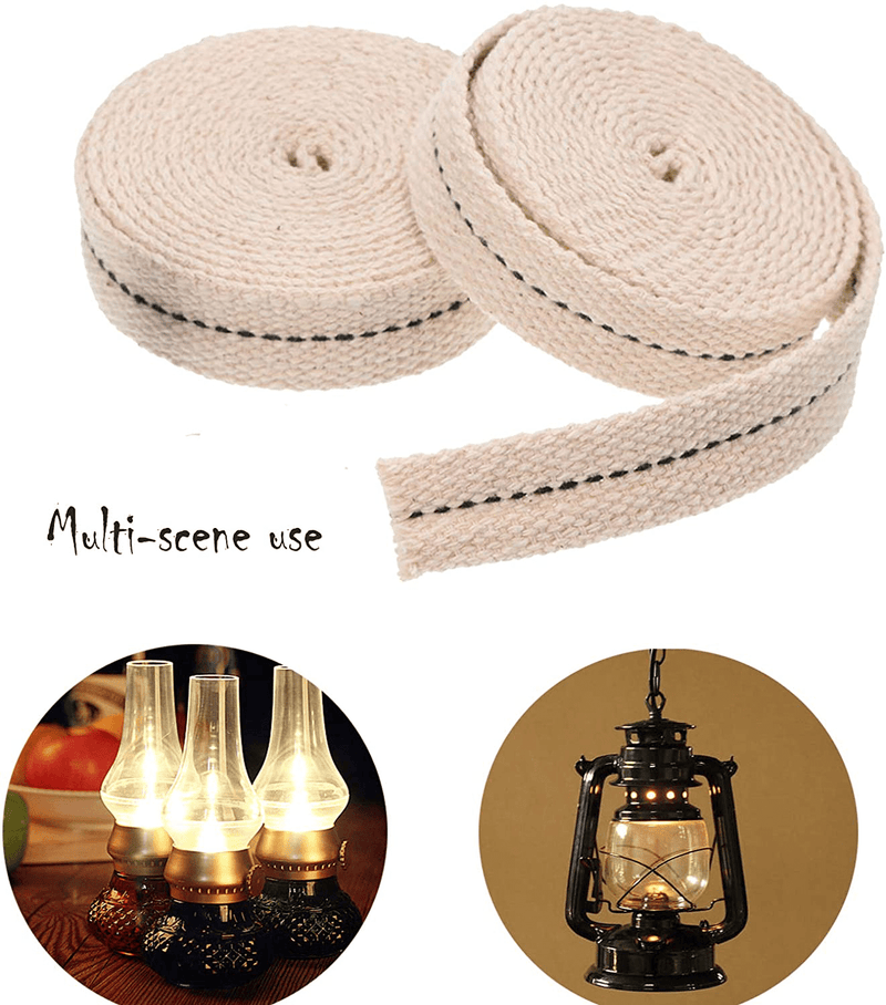 5 Rolls Lamp Wicks, Replacement Oil Lamp Wick, Flat Cotton Oil Lamps and Oil Burners Cotton Torch Wicks, Lamp Oil Fuel Cotton Core, Oil Lantern and Oil Burners