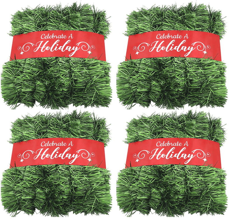 50 Foot Garland for Christmas Decorations - Non-Lit Soft Green Holiday Decor for Outdoor or Indoor Use - Premium Quality Home Garden Artificial Greenery, or Wedding Party Decorations (Pack of 1) Home & Garden > Decor > Seasonal & Holiday Decorations& Garden > Decor > Seasonal & Holiday Decorations Celebrate A Holiday 4  