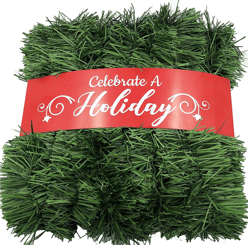 50 Foot Garland for Christmas Decorations - Non-Lit Soft Green Holiday Decor for Outdoor or Indoor Use - Premium Quality Home Garden Artificial Greenery, or Wedding Party Decorations (Pack of 1) Home & Garden > Decor > Seasonal & Holiday Decorations& Garden > Decor > Seasonal & Holiday Decorations Celebrate A Holiday 1  