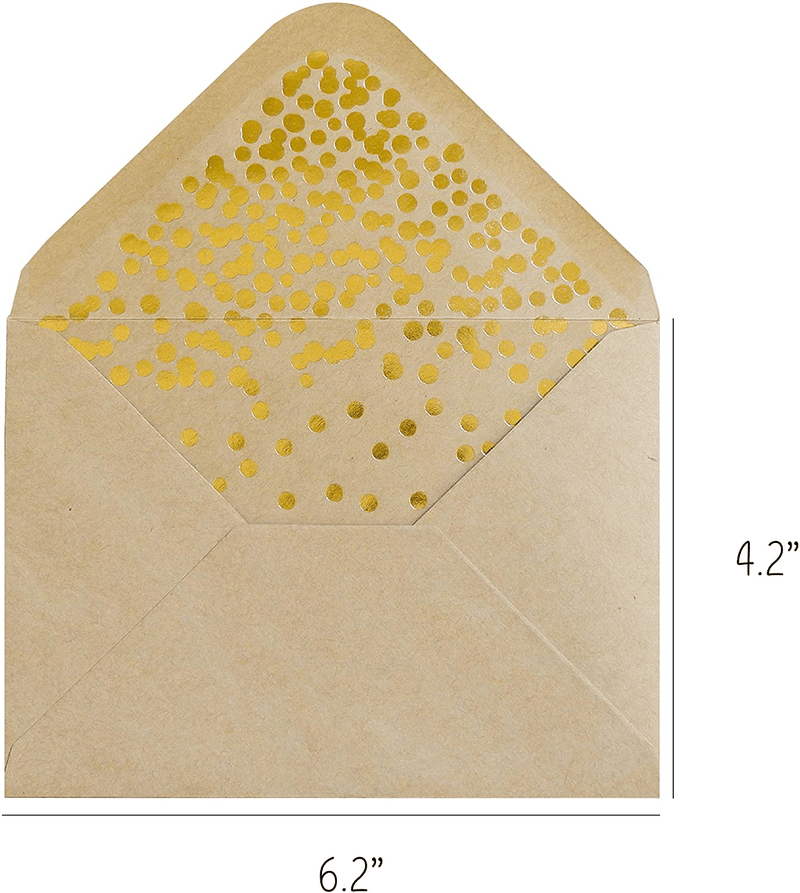 50 Pack Invitation Card - Elegant Greeting Cards ‘’You are Invited’’ in Gold Foil Letters – for Wedding, Bridal Shower, Baby Shower, Birthday Invitations - 52 Kraft Envelopes Included - 4" x 6" Arts & Entertainment > Party & Celebration > Party Supplies > Invitations Partay Shenanigans   