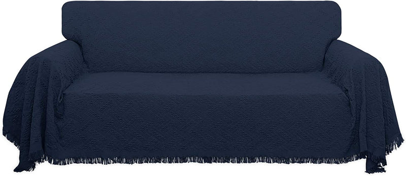 Easy-Going Geometrical Jacquard Sofa Cover, Couch Covers for Armchair Couch, L Shape Sectional Couch Covers for Dogs, Washable Luxury Bed Blanket, Furniture Protector for Pets,Kids(71X 102 Inch,Navy) Home & Garden > Decor > Chair & Sofa Cushions Easy-Going Navy Large 